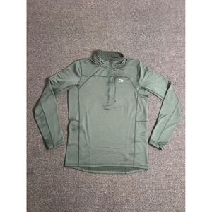Outdoor Research Vigor Grid Fleece Forest Green Mens Medium Half Zip Hiking Gear